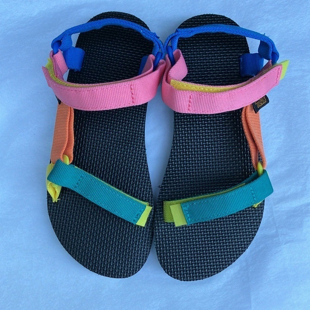 NEW Teva kids youth Original Universal Sandals in Retro Colorblock summer camp - Picture 2 of 3